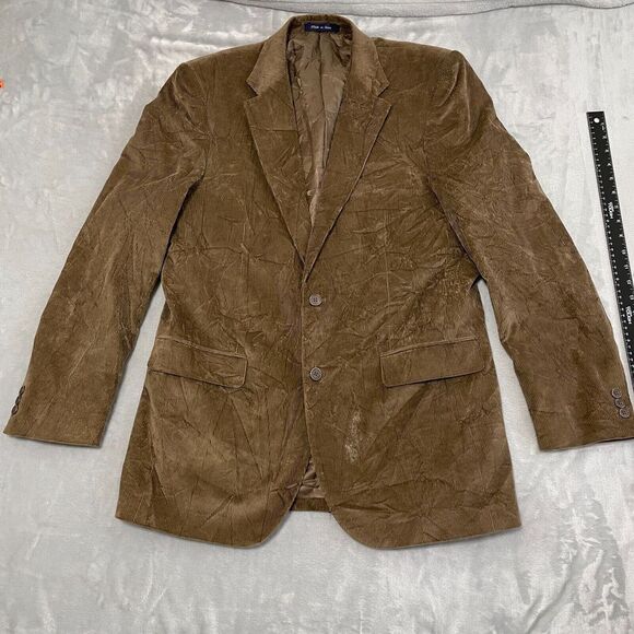 Alan Flusser Corduroy Sport Coat Mens 42L Brown Blazer Jacket Single Breasted - Picture 1 of 14